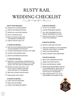Rusty Rail Wedding Timeline & Checklist
